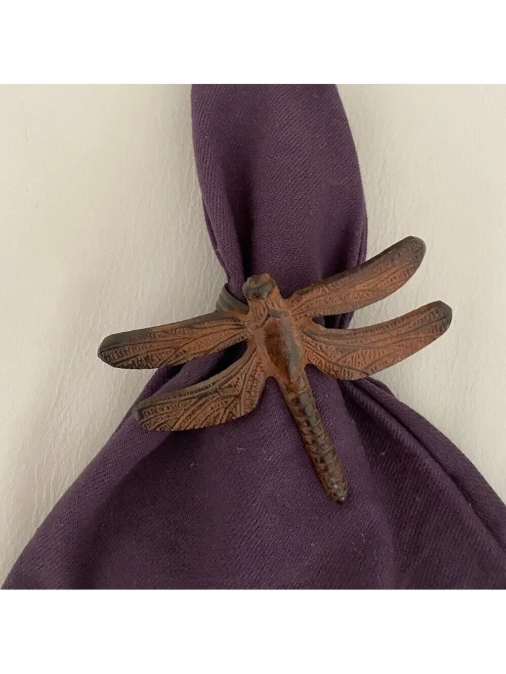 Iron Dragonfly Napkin Rings Set of Four